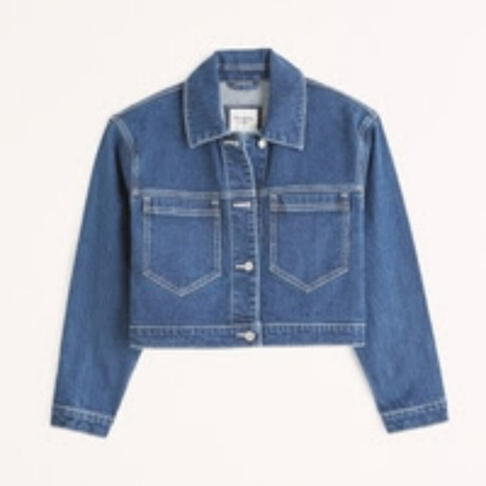Abercrombie & Fitch Cropped Denim Jacket Jean Jacket size M